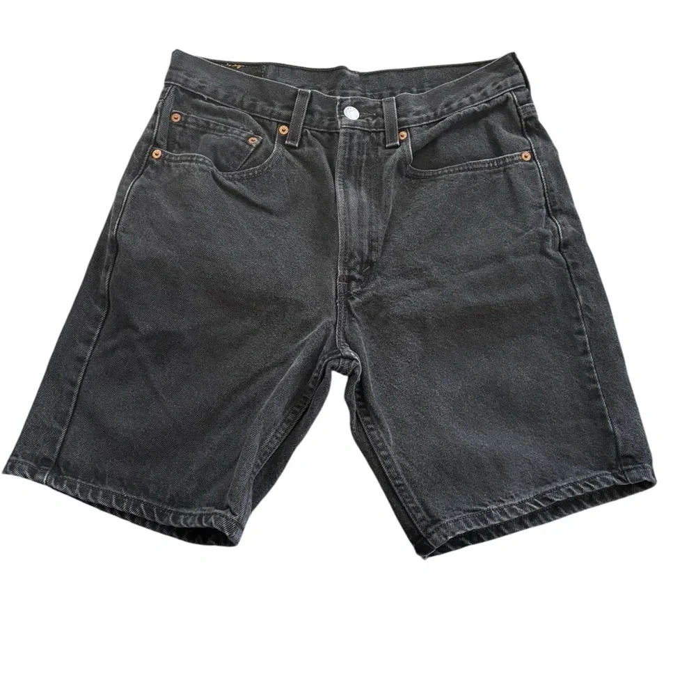 VTG Levi’s 505 Relaxed Fit Mens Jean Jorts Shorts Black Size 31X8” 100% Cotton